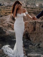 Long Beach Boho Lace Wedding Dresses Casual Mermaid Wedding Gowns –  MyChicDress