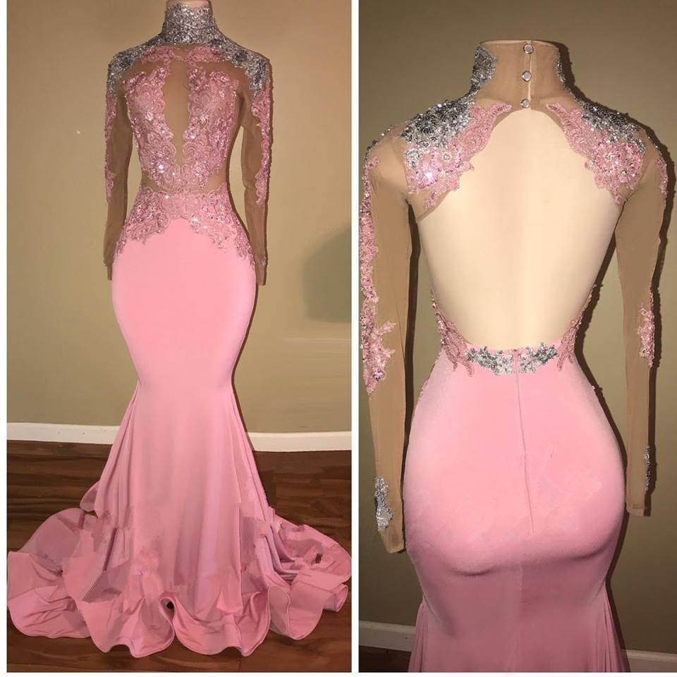 Pink Lace Formal Dresses