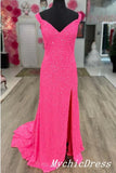 Cheap Pink Prom Dresses Plue Size Long Off the Shoulder Mermaid Evening Dress