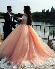 Off The Shoulder Lace Pink Quinceanera Dresses Ball Gown Sweet 16 Dress