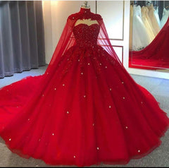 2024 Red Ball Gown Wedding Dresses Crystals Sweet 16 Quinceanera Dress