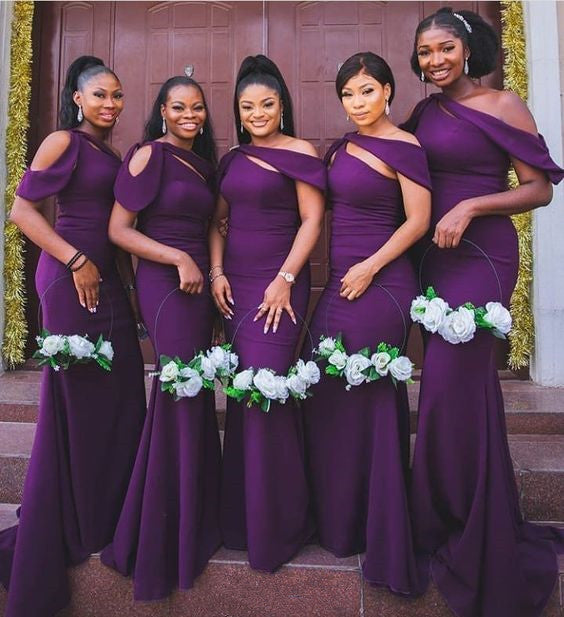 Dark Purple Bridesmaid Dresses cheap