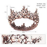 New Fashion Crystal Pearls Bridal Tiara For Wedding Vintage Shiny Quinceanera Crowns