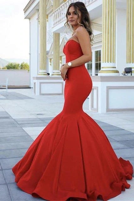 Sexy Red mermaid Prom Dresses