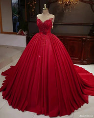 2024 Hot Red Sequins Quince Dresses Sleeveless Stretch Satin Sweet 16 Dress