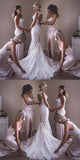 Cheap Ivory Bridesmaid Dresses Floor-Length Sequin Slit Sleeveless