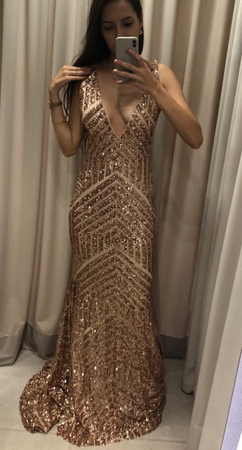 long sequin prom dress