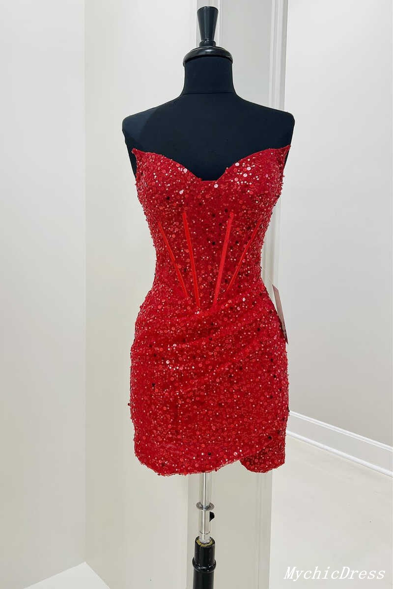 Cheap Sequin Mermaid Homecoming Dresses Tight Mini Sexy Cocktail Dress ...