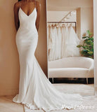 Simple Ivory Beach Boho Wedding Dresses Satin Long Women Maxi Dresses