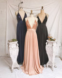 Sheath Rose Gold Bridesmaid Dresses Sequin V Neck Wedding Guest Dress